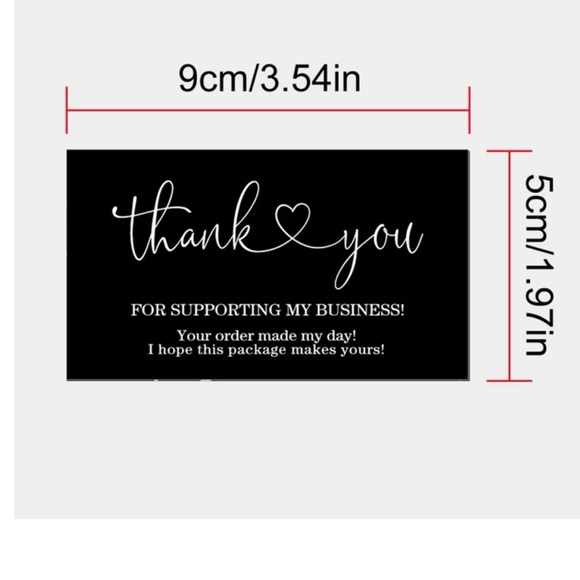100pcs Thank You Cards in Black - Picture 3 of 3